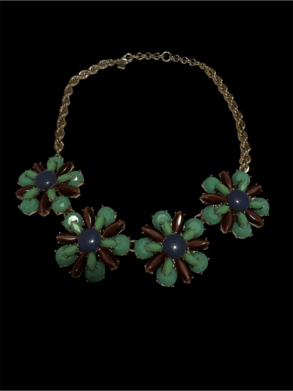 Banana Republic Floral Statement Necklace - Green & Brown